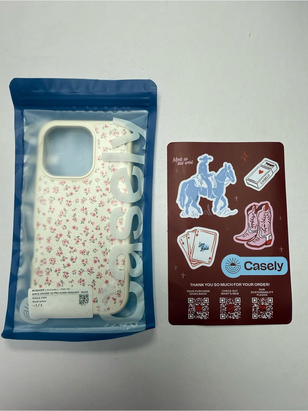 Nude / Floral Casely iPhone 16 pro case